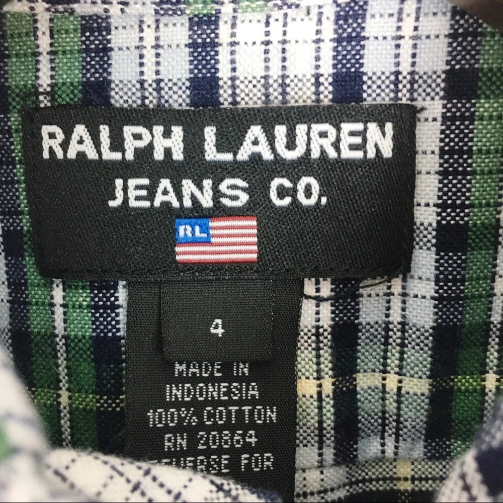 Ralph Lauren Jeans Boys Plaid Shirt Size 4